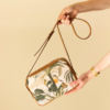 Maison Baluchon - Women's handbag with Tropical N°17 Ecru print