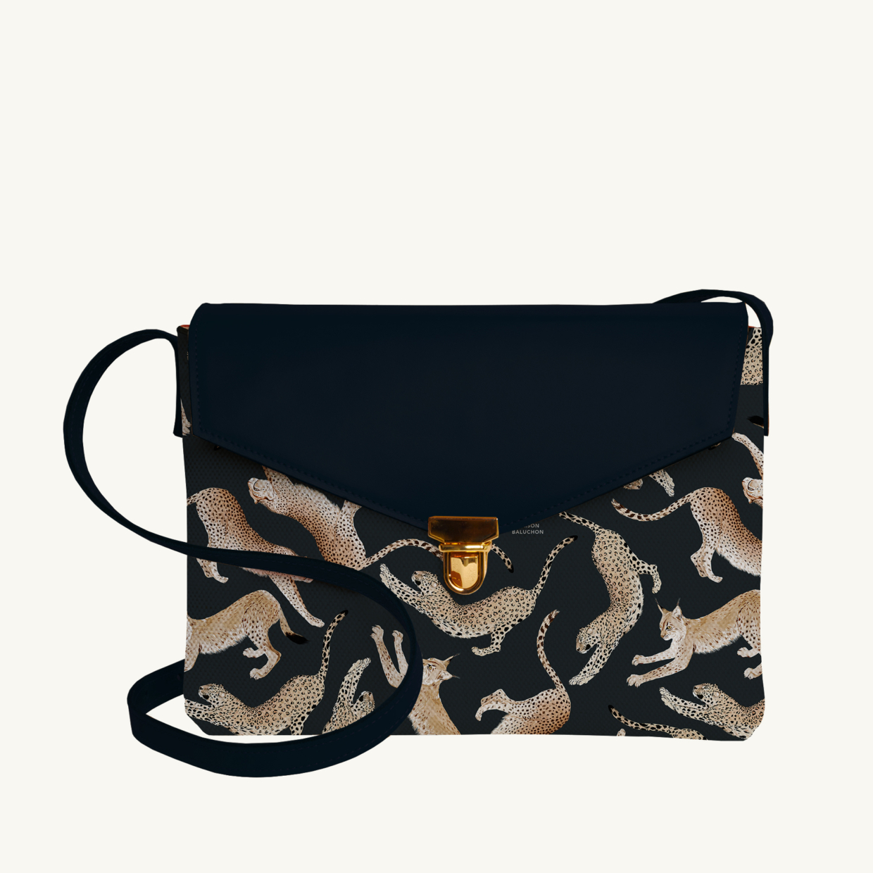 Maison Baluchon - Purse bag - Félin N°01 with Dark Blue leather