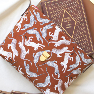 Sac sacoche Félin N°02 cuir Camel