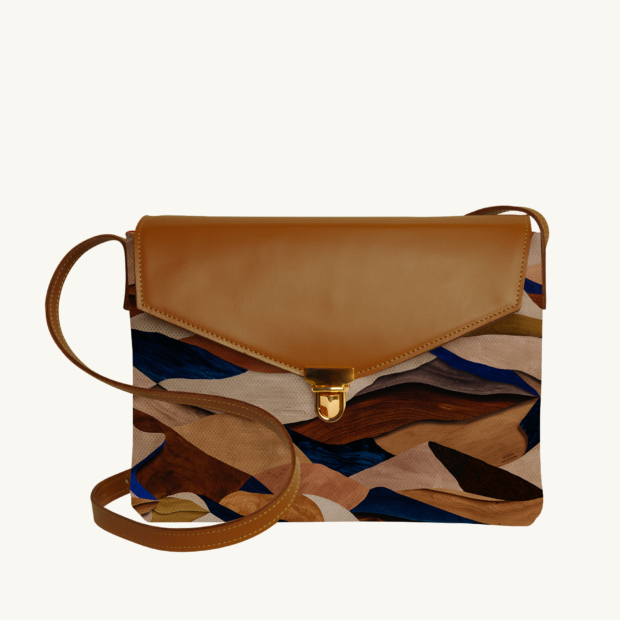Purse Graphique N°13 - Camel leather custom-made by Maison Baluchon