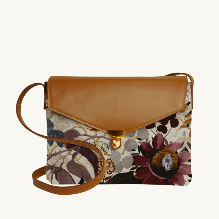Maison Baluchon - Purse bag - Inde N°03 with Camel leather