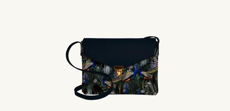 Maison Baluchon - Purse handbag - Jungle N°17 dark blue leather