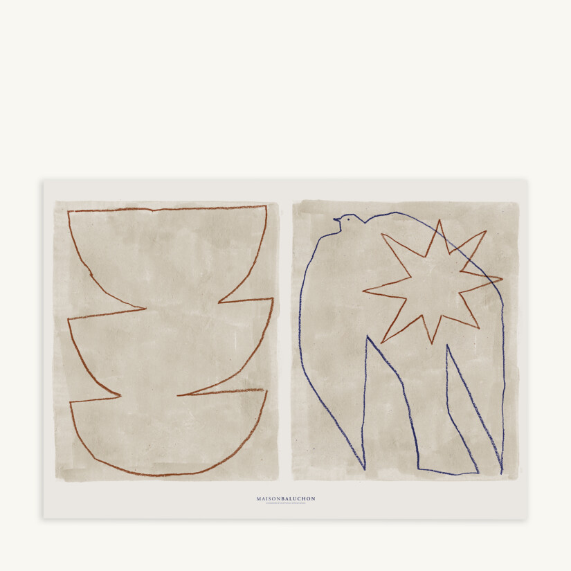Maison Baluchon - Toile canvas 100 x 70 cm - Moderniste N°12 Duo Craie
