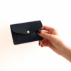 Store your cards in this navy blue all-leather card holder