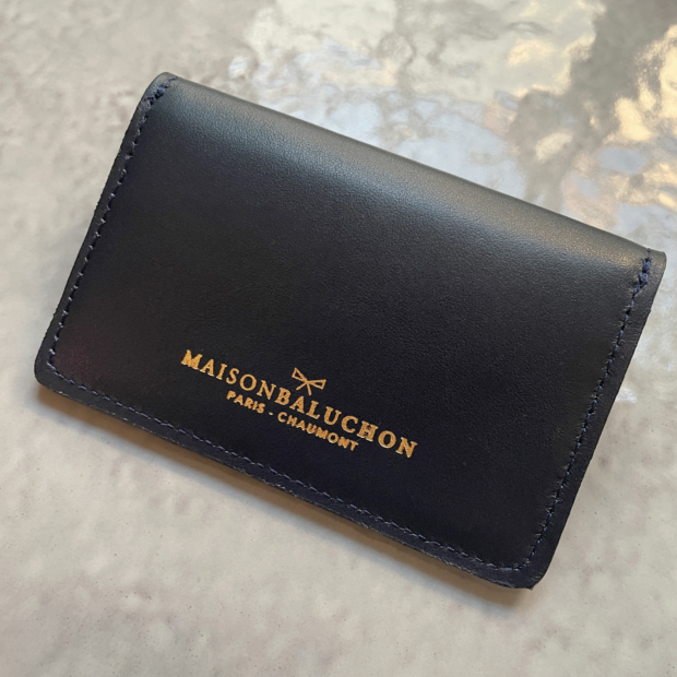 Italian leather card holder made in France