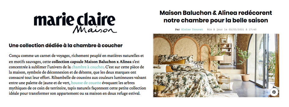 Maison Baluchon - MARIE CLAIRE - March 2022